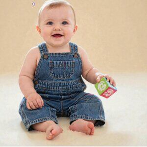 Cherokee Baby Bear Crossing Denim Overalls size 3-6 Months